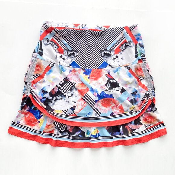 Lucky in Love Pants - Lucky in Love Mixed Print Layered Skort with Pocket